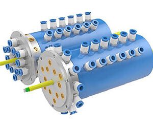 12 passage rotary union with electrical slip ring