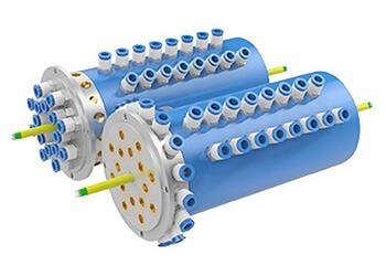 16 passage rotary union with electrical slip ring