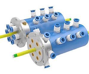 6 passage rotary union with electrical slip ring