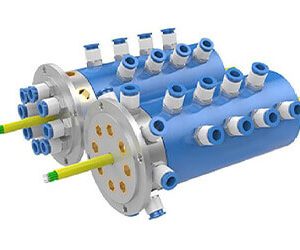 8 passage rotary union with electrical slip ring