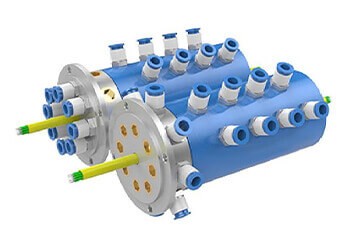 8 passage rotary union with electrical slip ring