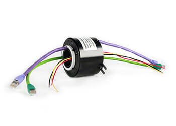 Ethernet through hole slip ring