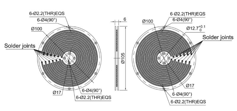 PCB slip ring drawing 12 rings