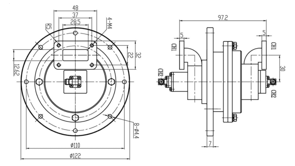 RF rotary joint HR1222SMA4.5 Grand